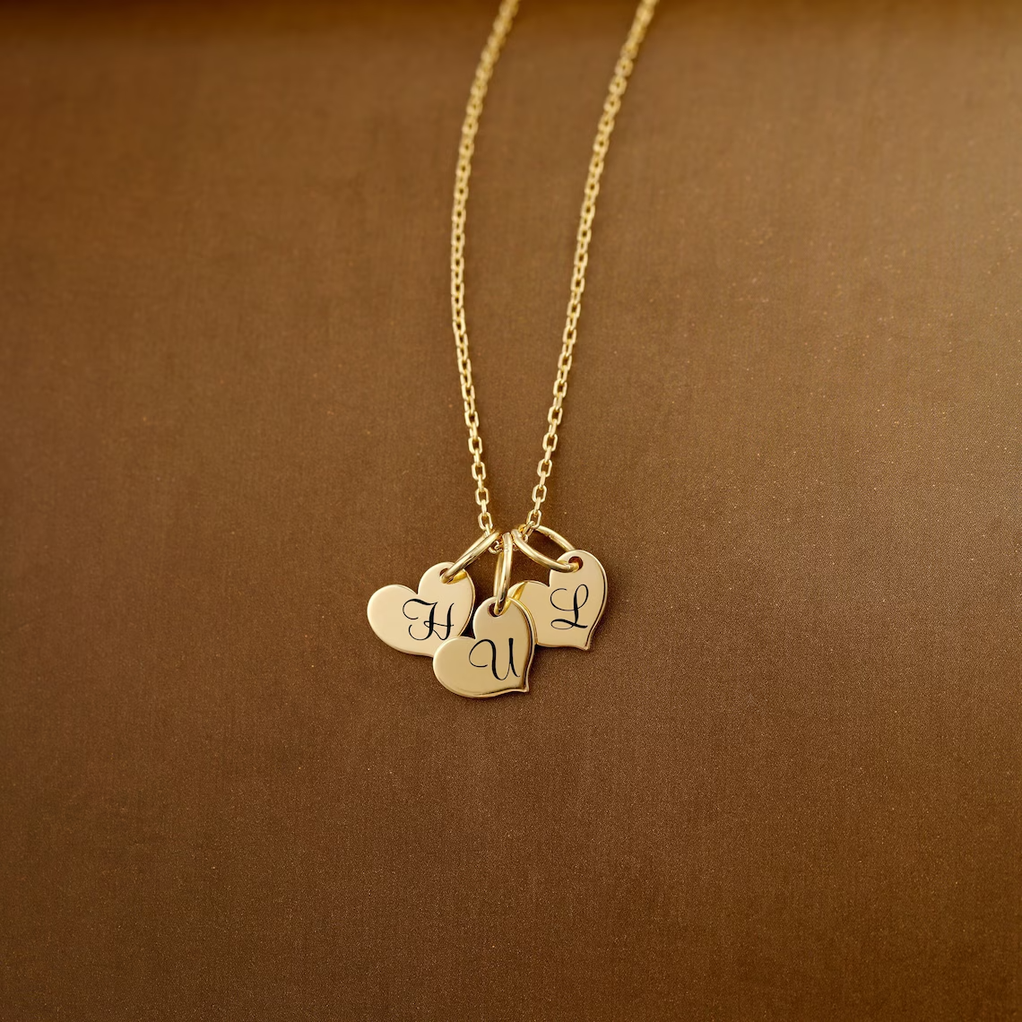 Personalized Gold And Silver Heart Necklace