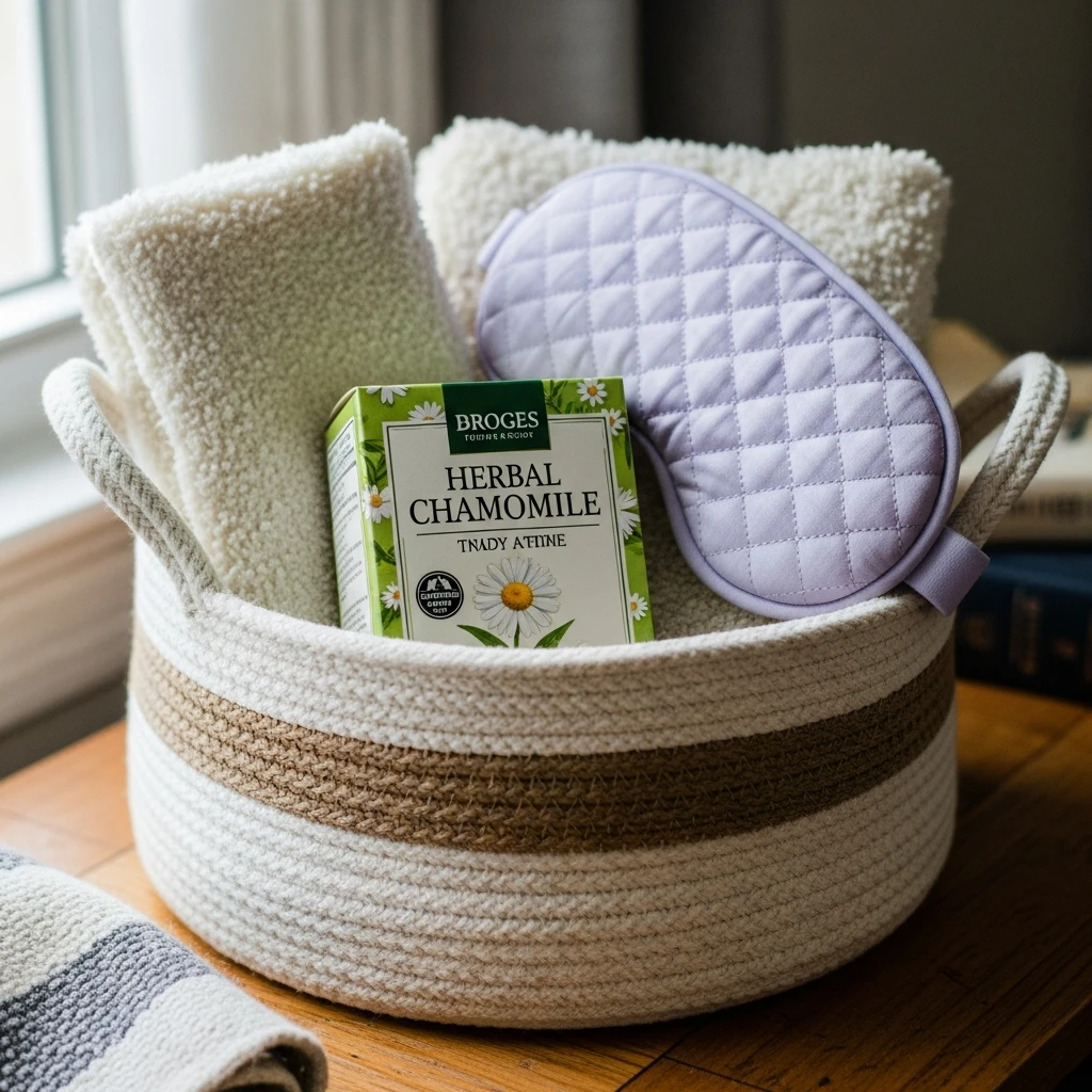 Cozy Relaxation Basket - 50 Beautiful and Simple Valentine's Gift Ideas for Your Daughter