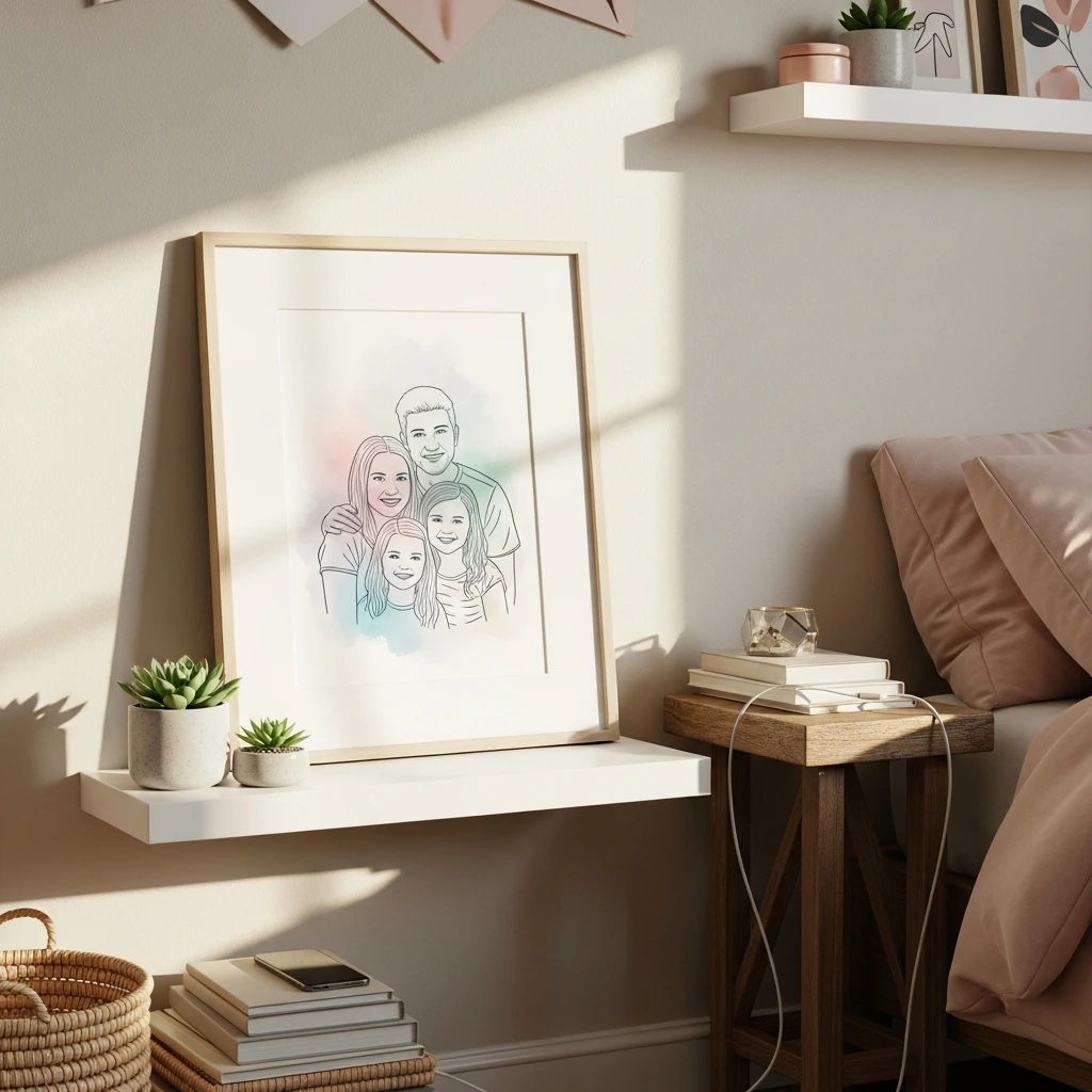 Framed Custom Portrait - 50 Beautiful and Simple Valentine's Gift Ideas for Your Daughter