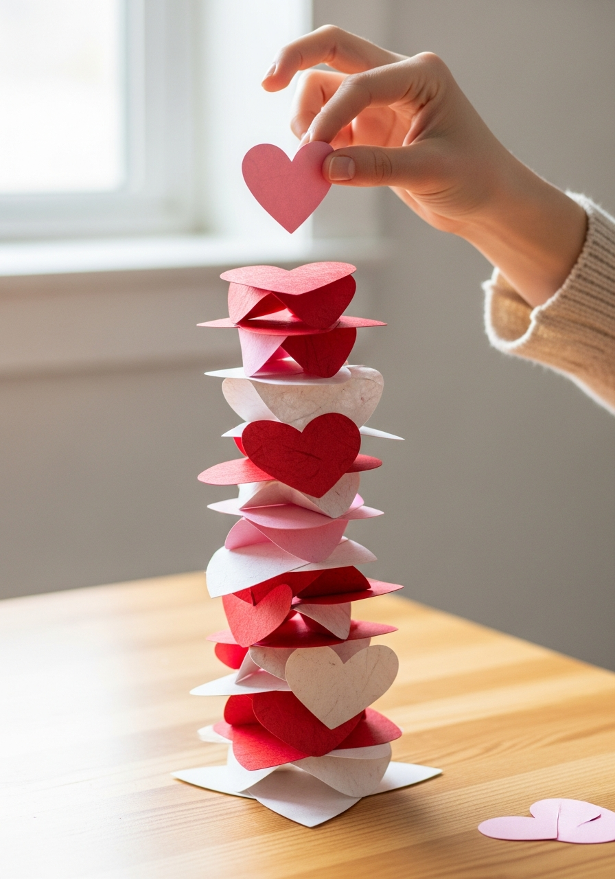 Tallest Heart Tower - 50 Galentine’s Game Ideas