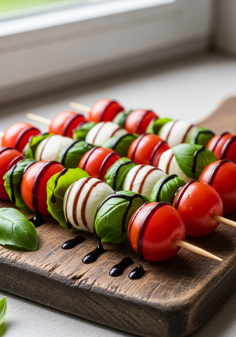 Caprese Salad Skewers - 50 Galentine’s Party Food Ideas