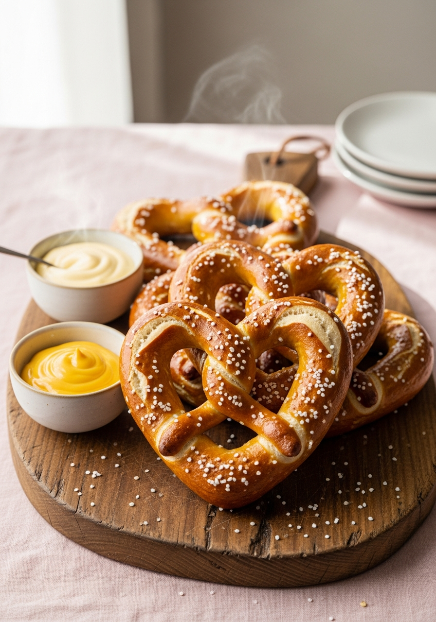 Heart Soft Pretzels - 50 Galentine’s Party Food Ideas
