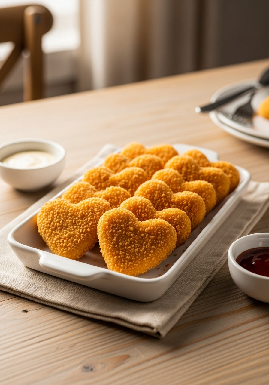 Chicken Nugget Hearts - 50 Galentine’s Party Food Ideas