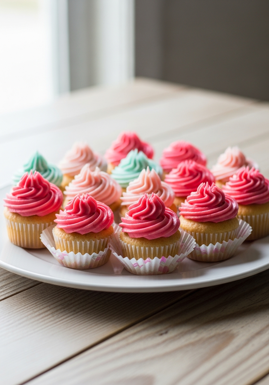 Pink Mini Cupcakes - 50 Galentine’s Party Food Ideas