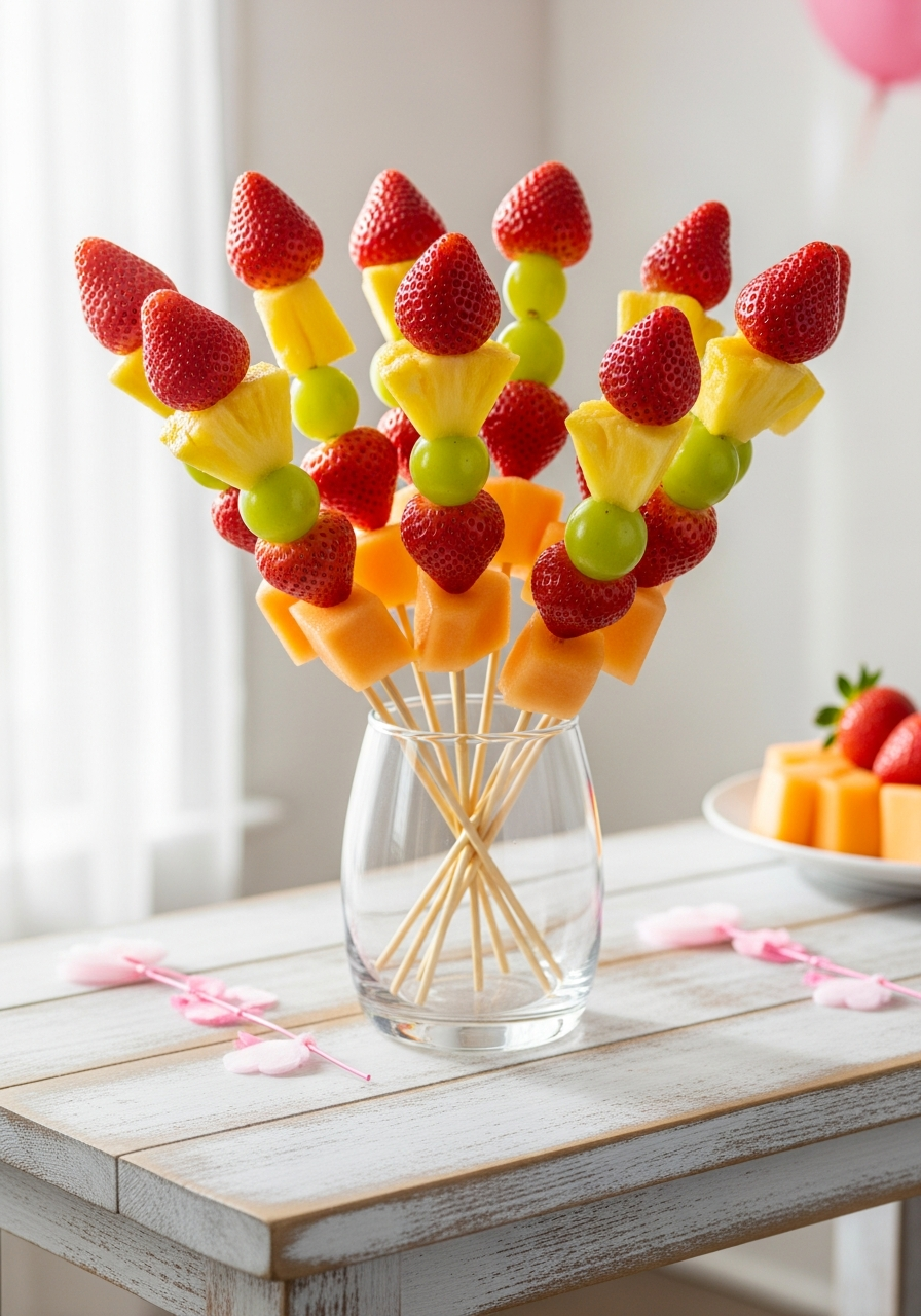 Fresh Fruit Skewers - 50 Galentine’s Party Food Ideas