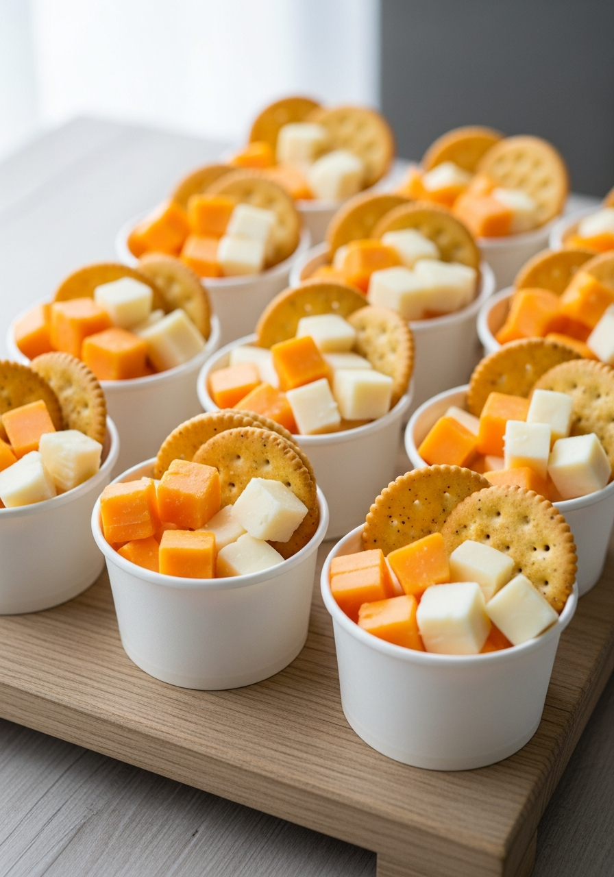 Cheese and Cracker Cups - 50 Galentine’s Party Food Ideas