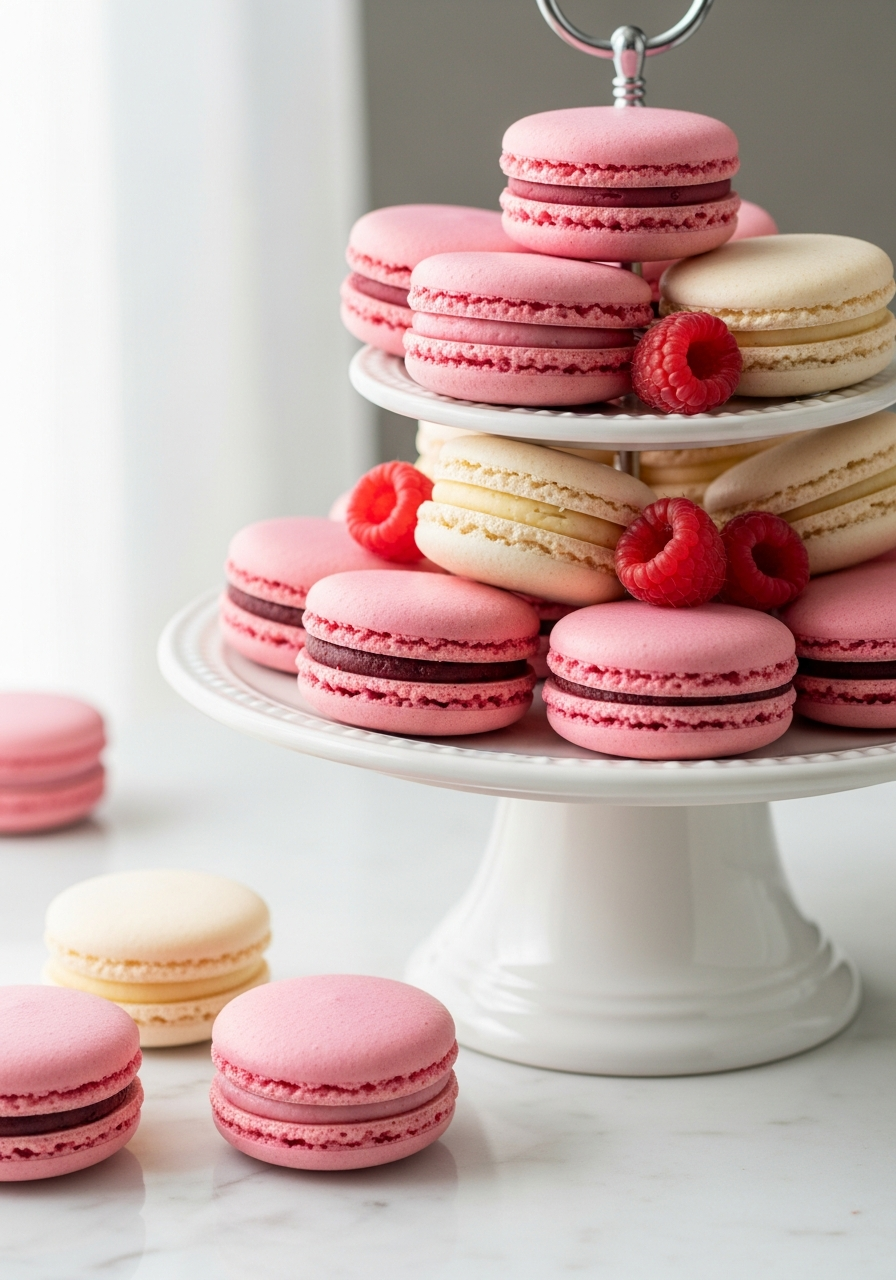 Pink Macaron Assortment - 50 Galentine’s Party Food Ideas