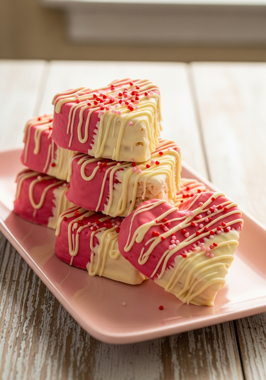 Heart Rice Krispie Treats - 50 Galentine’s Party Food Ideas