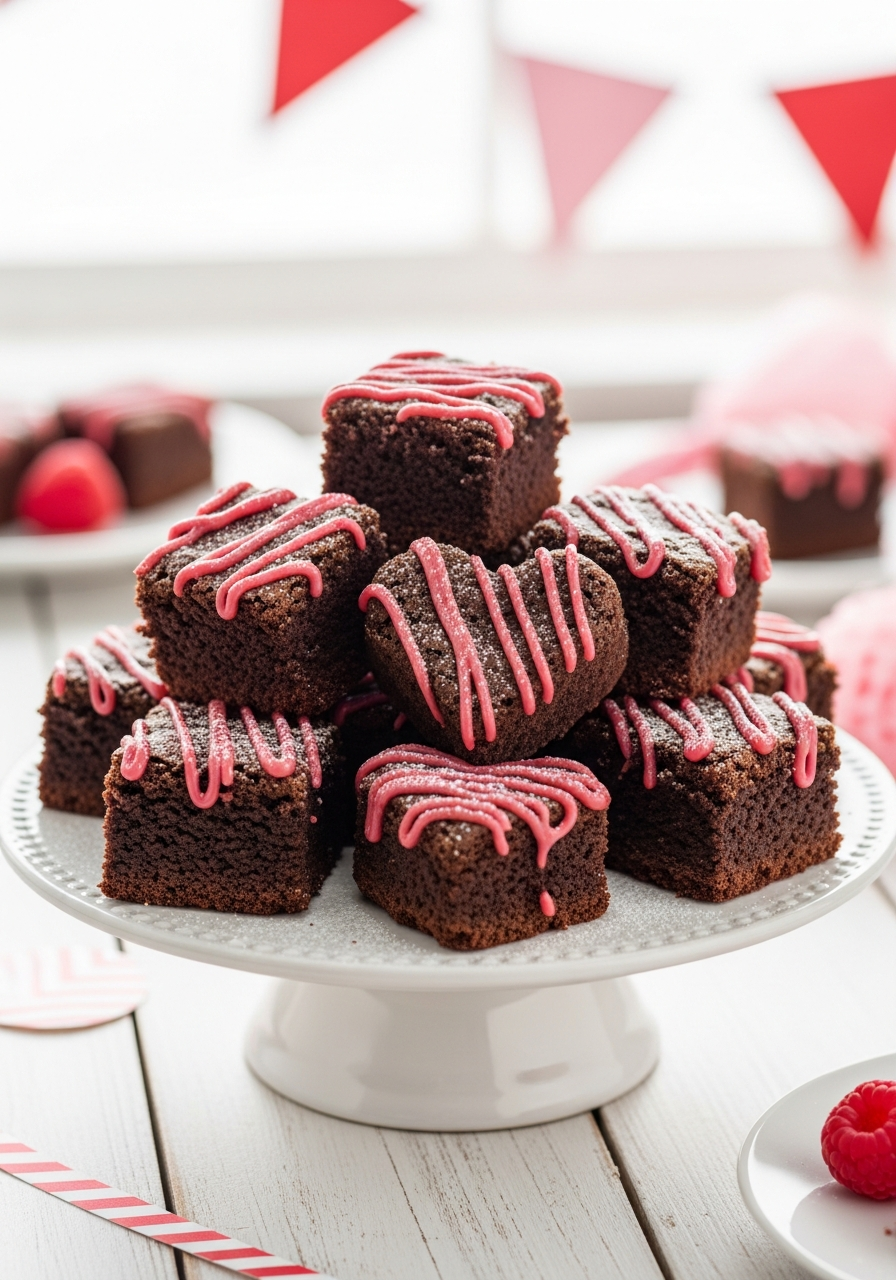 Brownie Bites with Drizzle - 50 Galentine’s Party Food Ideas