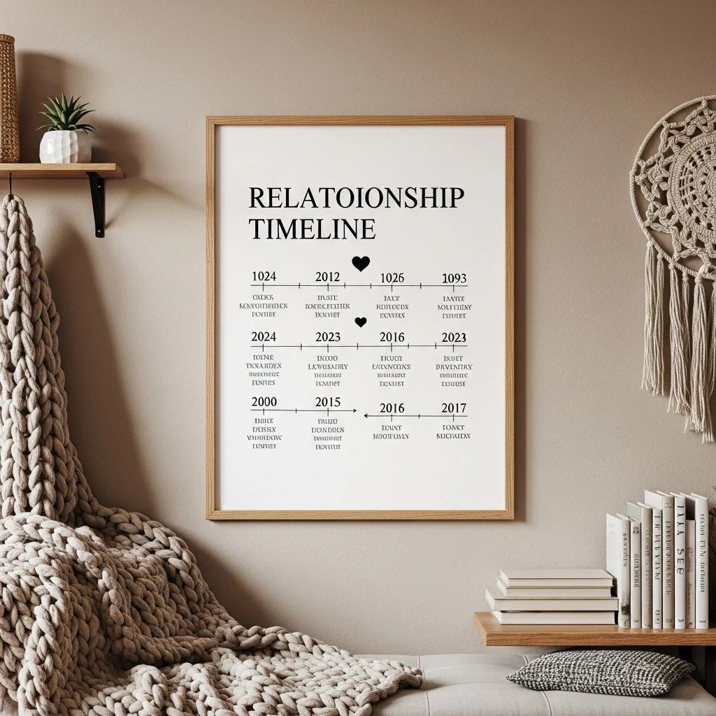Relationship Timeline Poster - 50 Simple, Budget-Friendly Homemade Gifts He'll Love