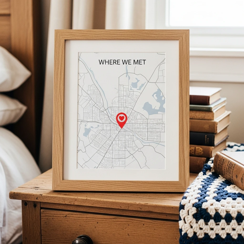 Map of Where We Met - 50 Simple, Budget-Friendly Homemade Gifts He'll Love