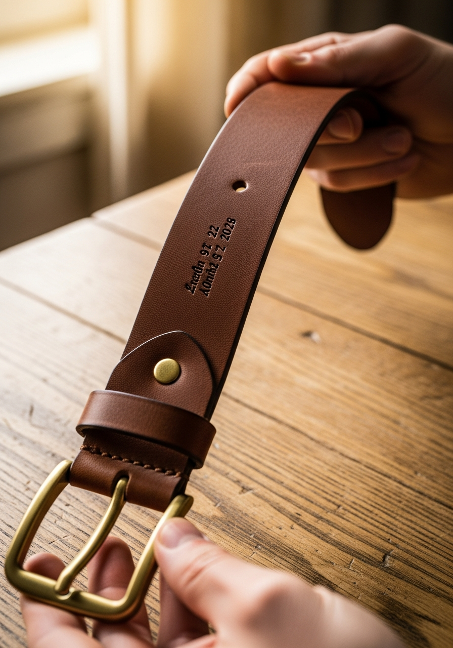Personalized Leather Belt - 50 Long Distance Gifts for Him