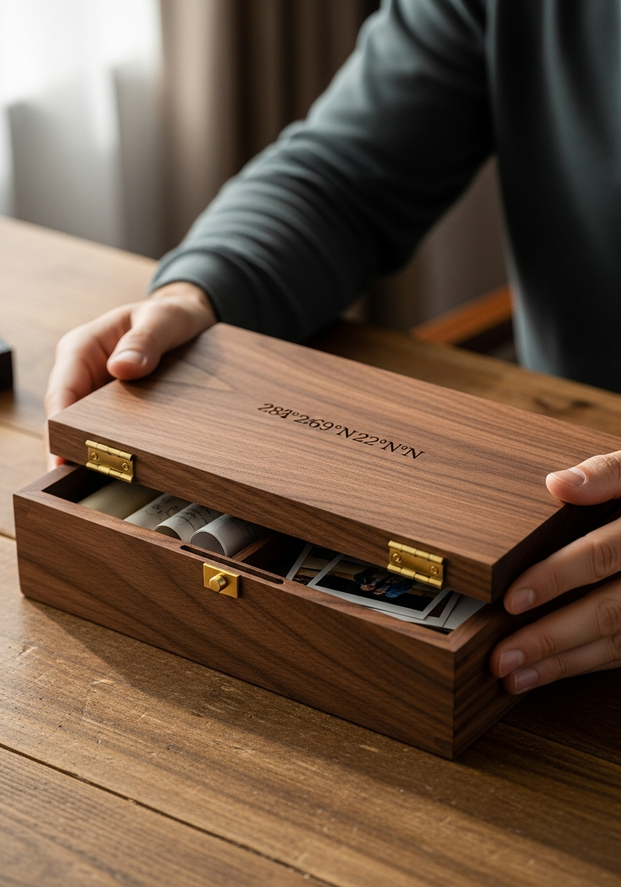 Keepsake Memory Box - 50 Long Distance Gifts for Him