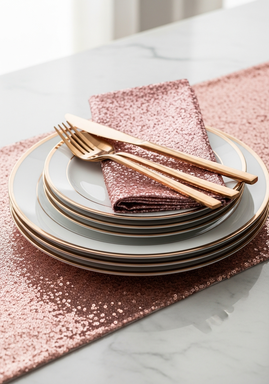 Metallic Rose Gold Accents - 50 Valentine’s Day Party Ideas
