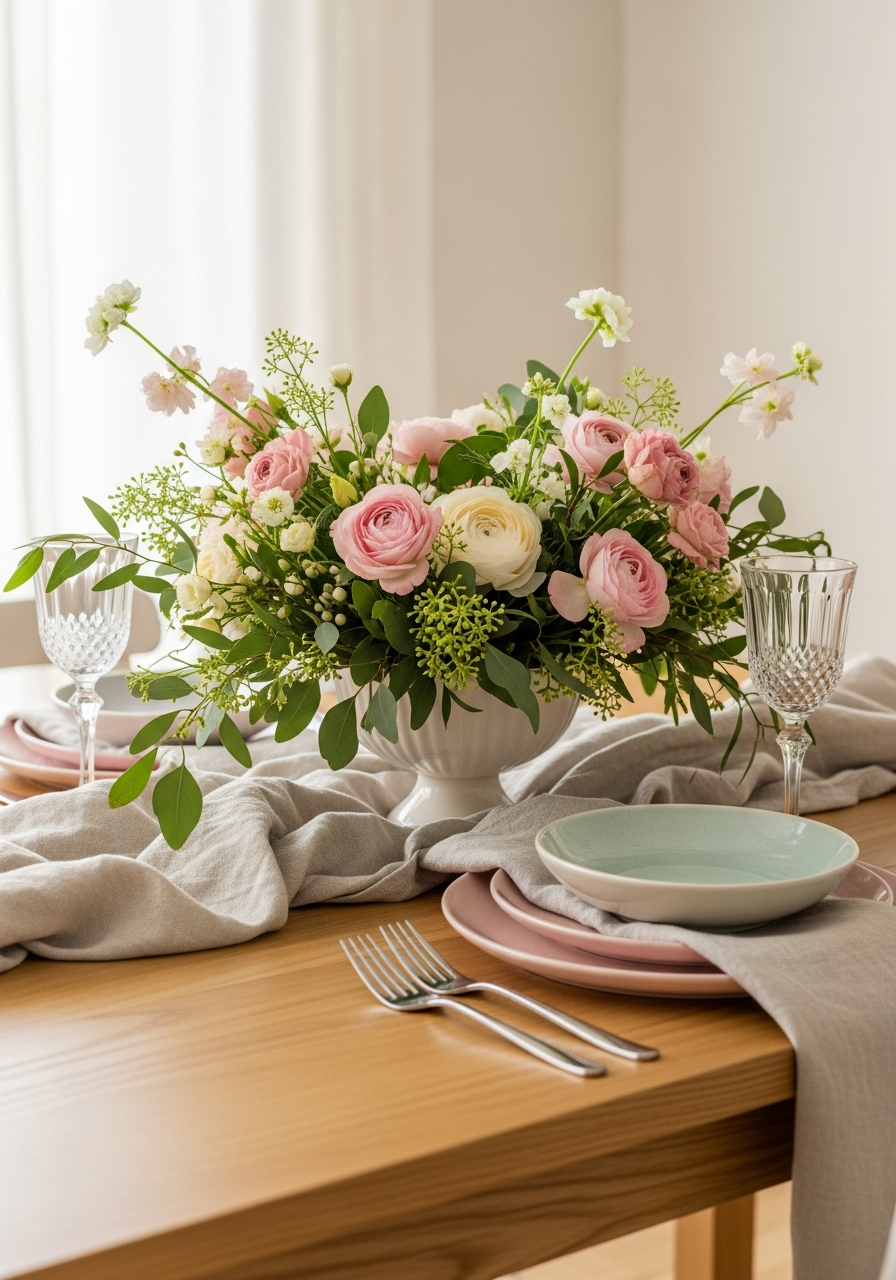 Floral Greenery Decor - 50 Valentine’s Day Party Ideas
