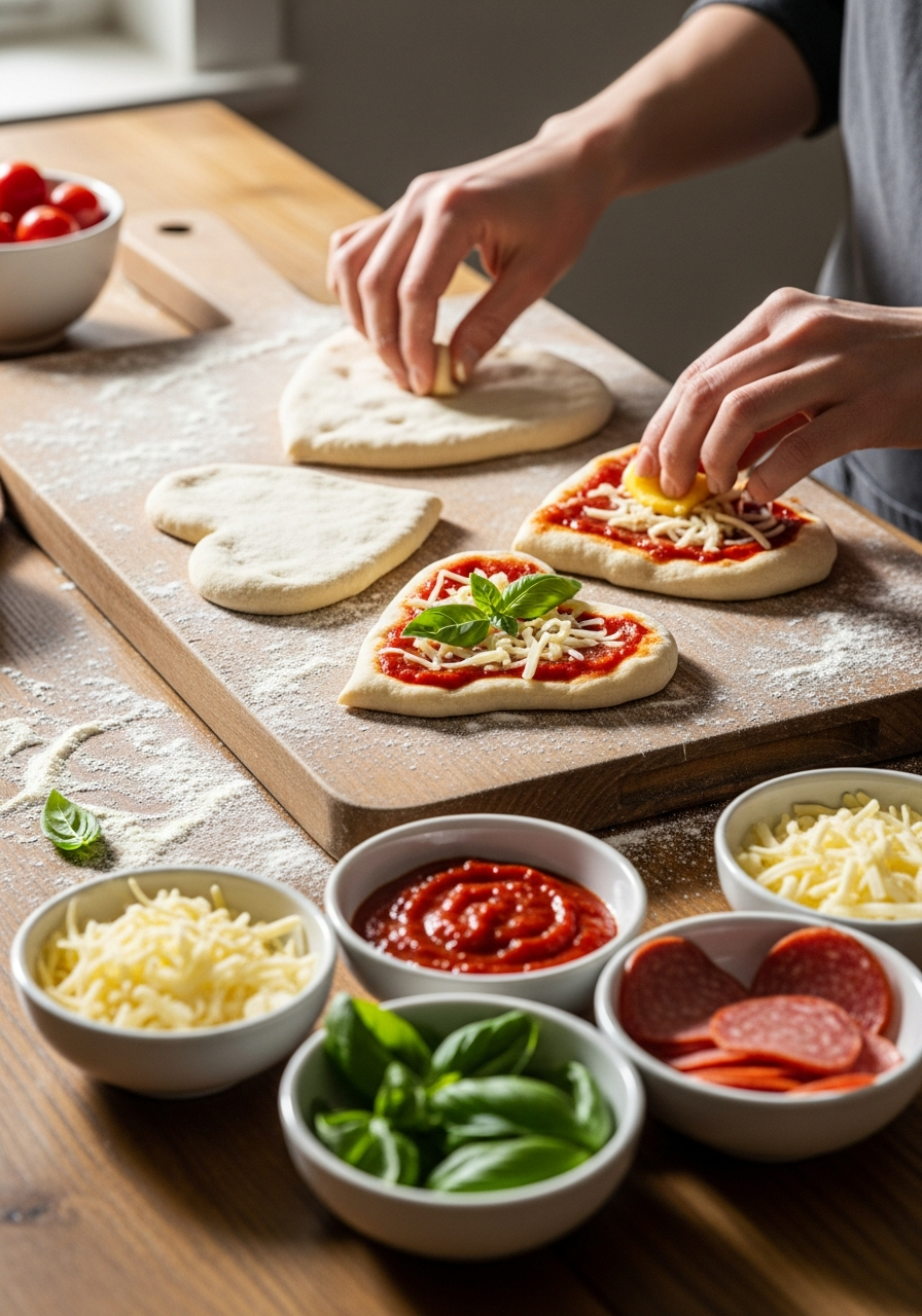 Heart-Shaped Pizza - 50 Valentine’s Day Party Ideas