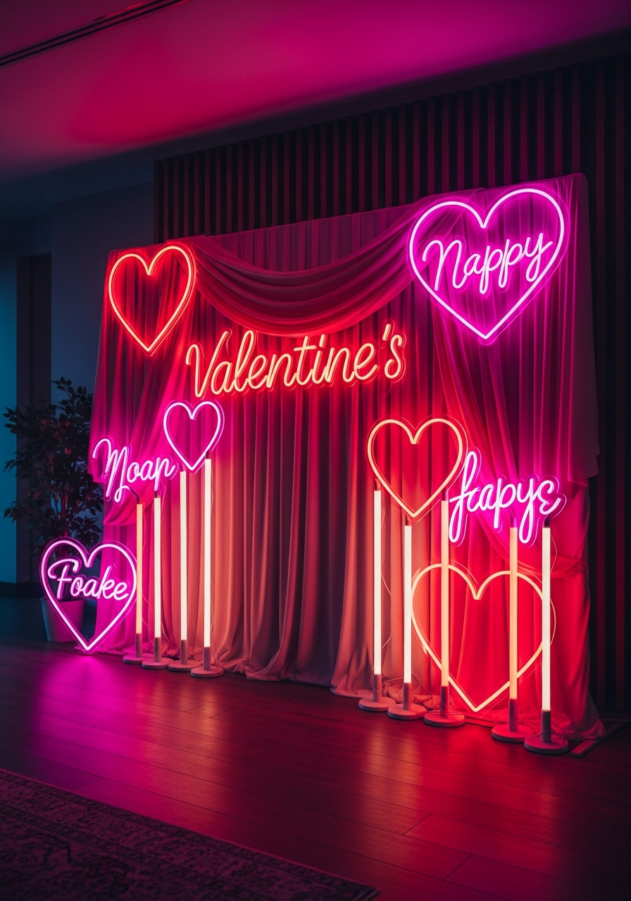 Pink Neon Party - 50 Valentines Day Party Ideas