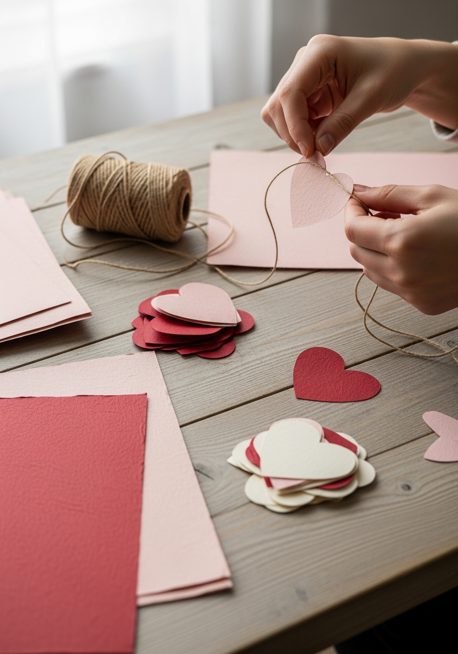 Heart Garland Party Decor - 50 Valentines Day Party Ideas
