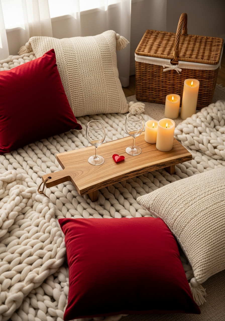 Indoor Floor Seating - 50 Valentine’s Day Party Ideas