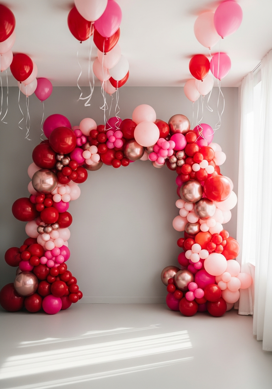 Giant Balloon Arch - 50 Valentine’s Day Party Ideas