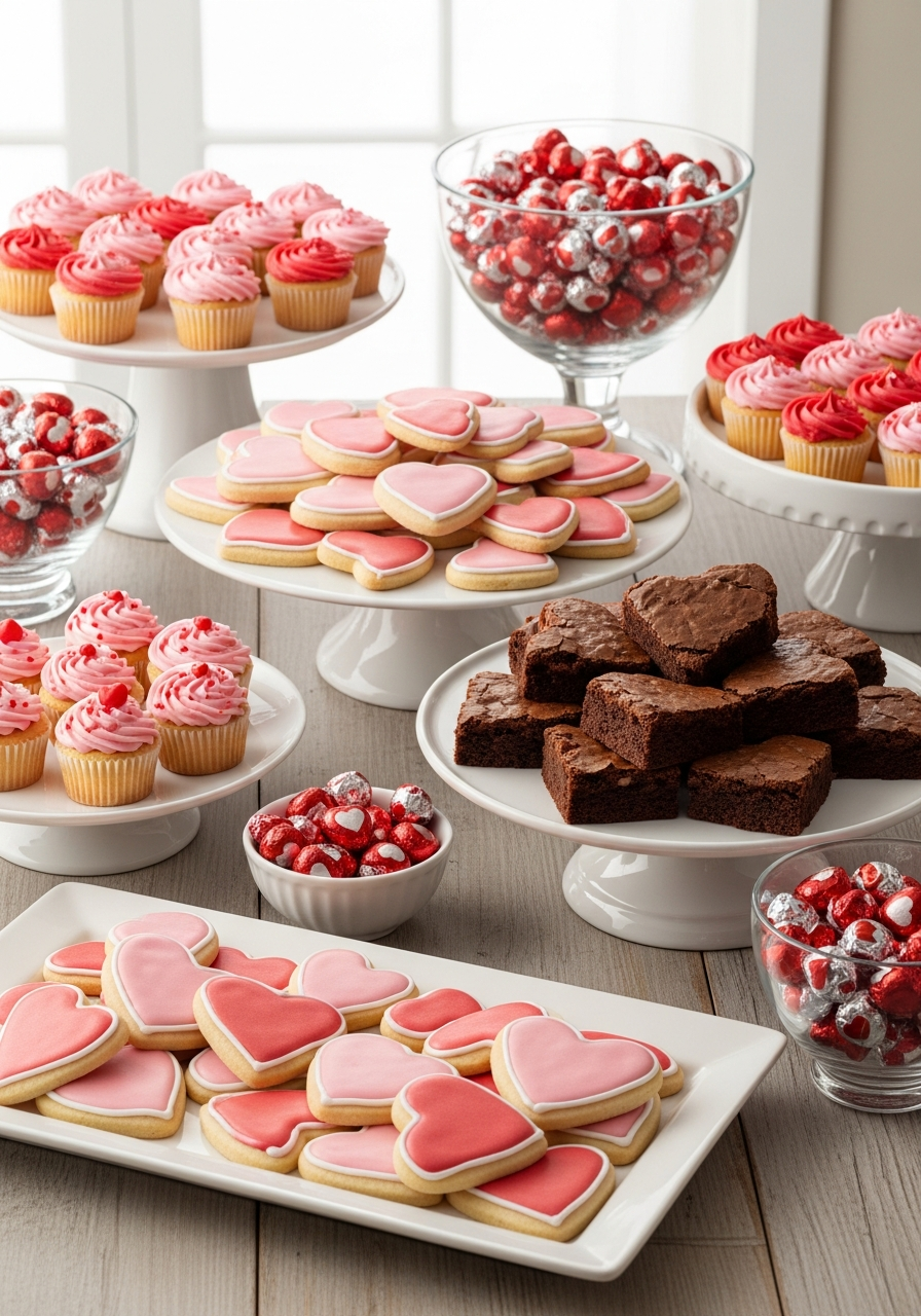 Heart Dessert Table - 50 Valentines Day Party Ideas
