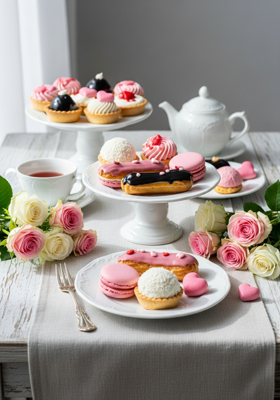 Elegant French Pastries - 50 Valentine’s Day Party Ideas