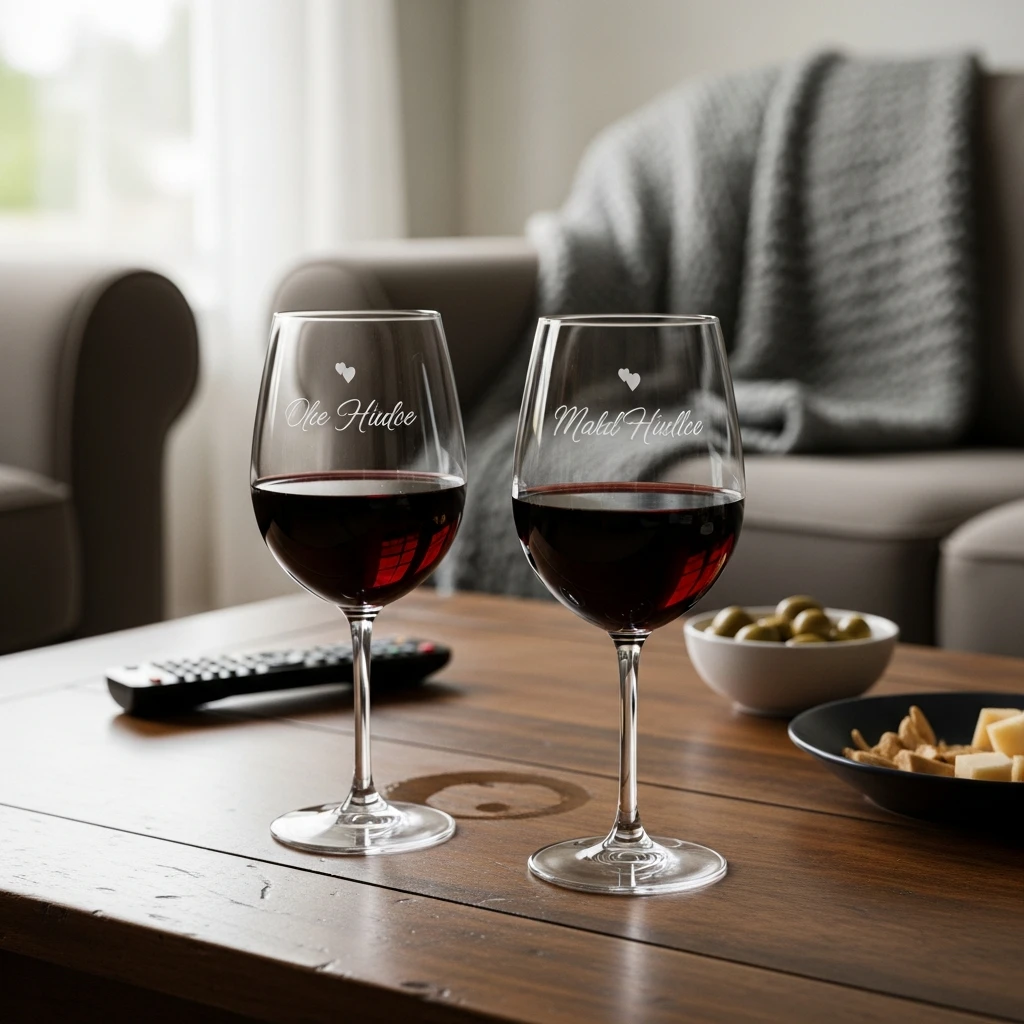 Custom Etched Wine Glasses - 50 Beautiful & Budget-Friendly Valentine's Day Gifts for Parents