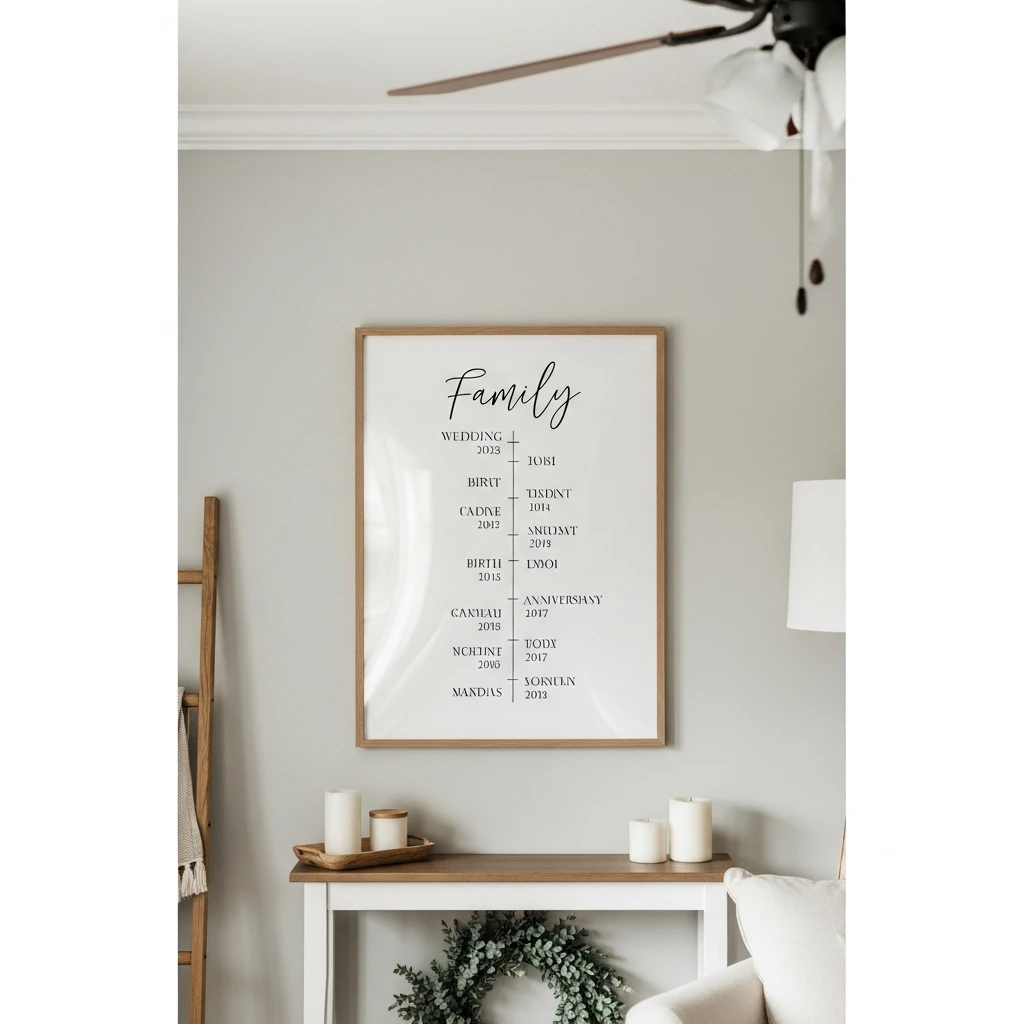 Framed Family Timeline - 50 Beautiful & Budget-Friendly Valentine's Day Gifts for Parents