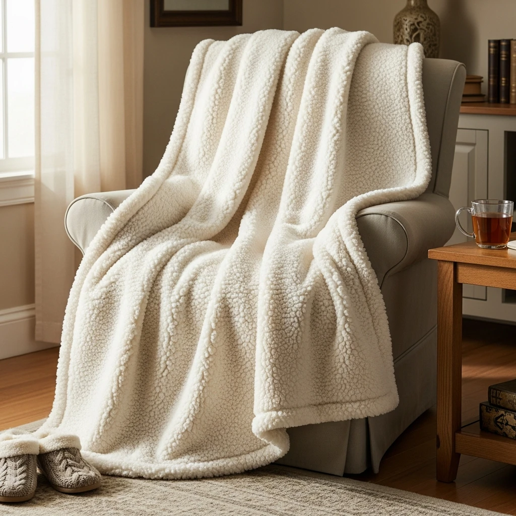 Ultra Soft Sherpa Blanket - 50 Beautiful & Cozy Valentine Gifts for Grandparents