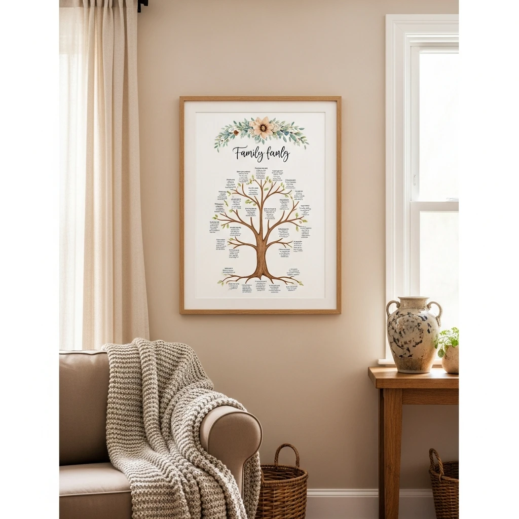 Personalized Family Tree Art - 50 Beautiful & Cozy Valentine Gifts for Grandparents
