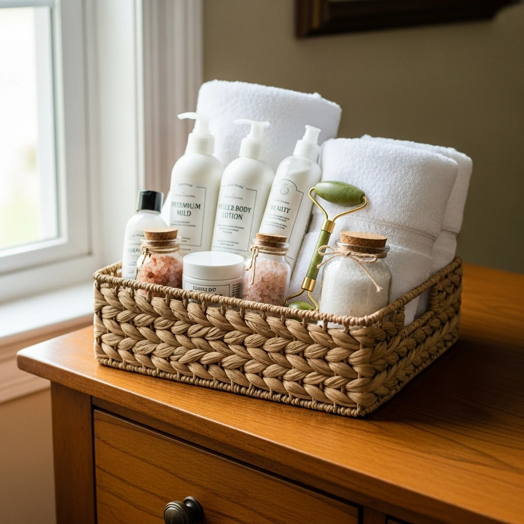 Pampering Spa Basket - 50 Beautiful & Cozy Valentine Gifts for Grandparents