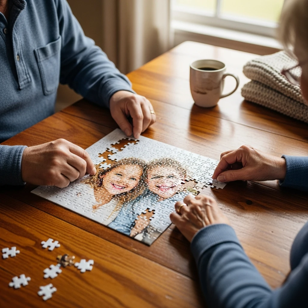 Family Photo Puzzle - 50 Beautiful & Cozy Valentine Gifts for Grandparents