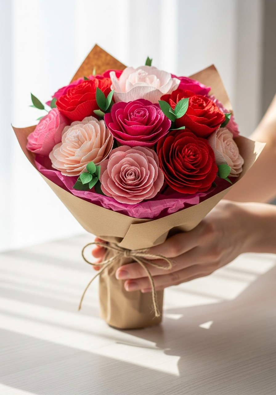 Handmade Paper Flowers - 50 teacher Valentine gift ideas