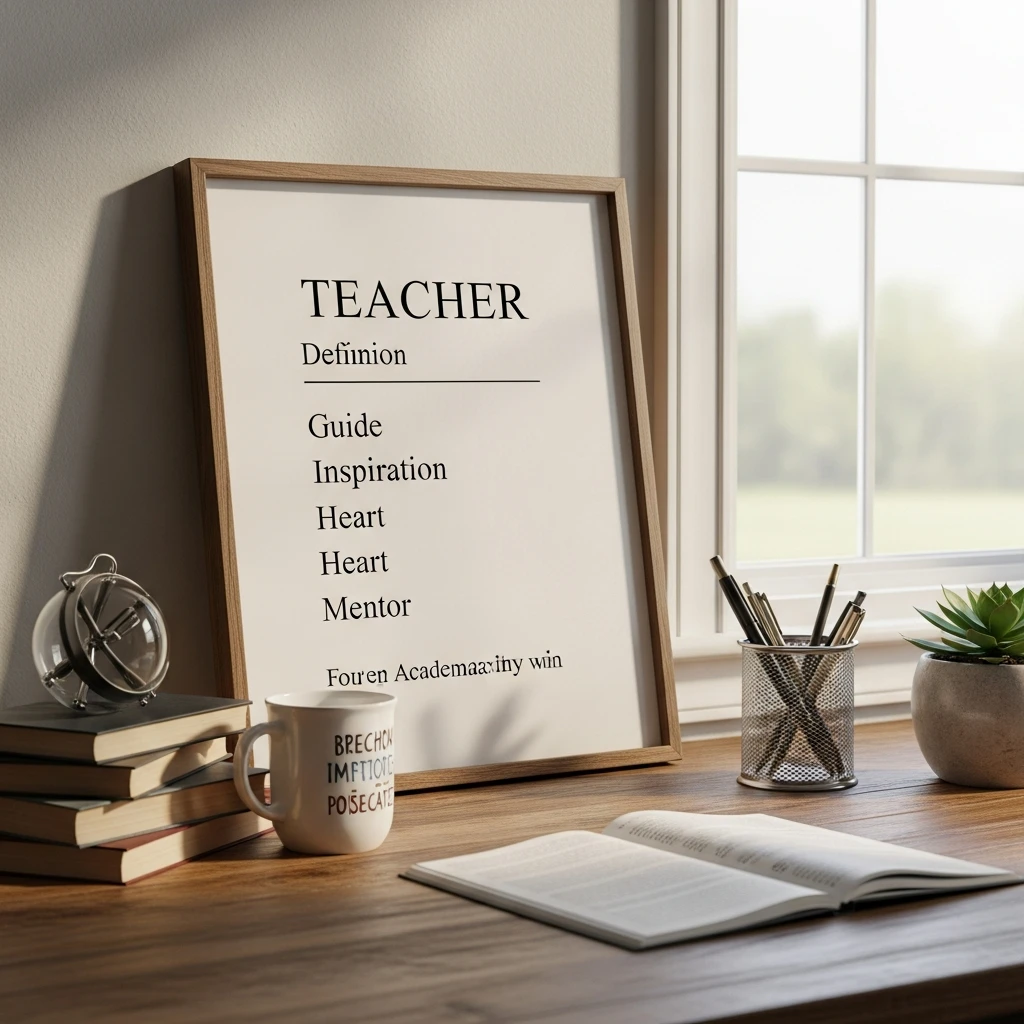 Framed Teacher Definition Print - 50 Budget-Friendly Teacher Valentine Gifts for a Cozy, Beautiful Classroom