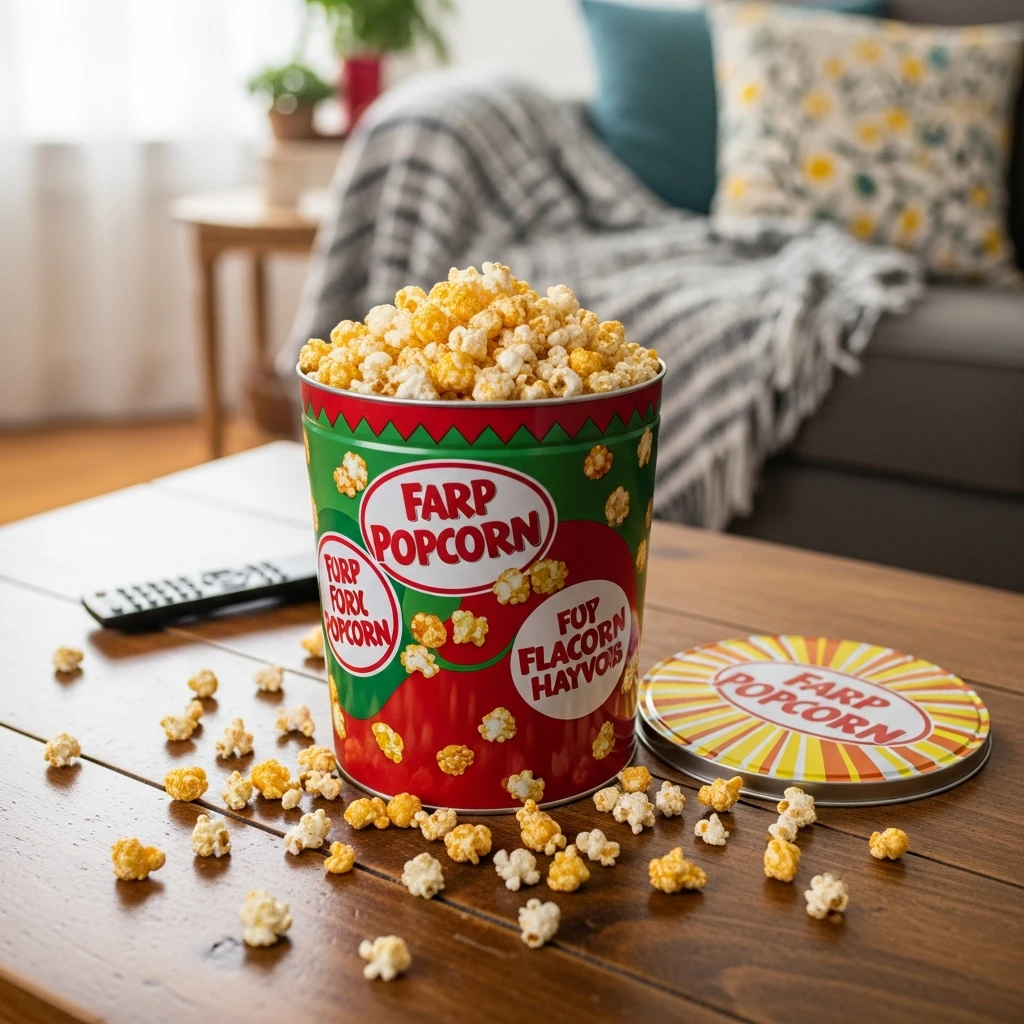 Festive Popcorn Treat Tin - 50 Budget-Friendly Teacher Valentine Gifts for a Cozy, Beautiful Classroom