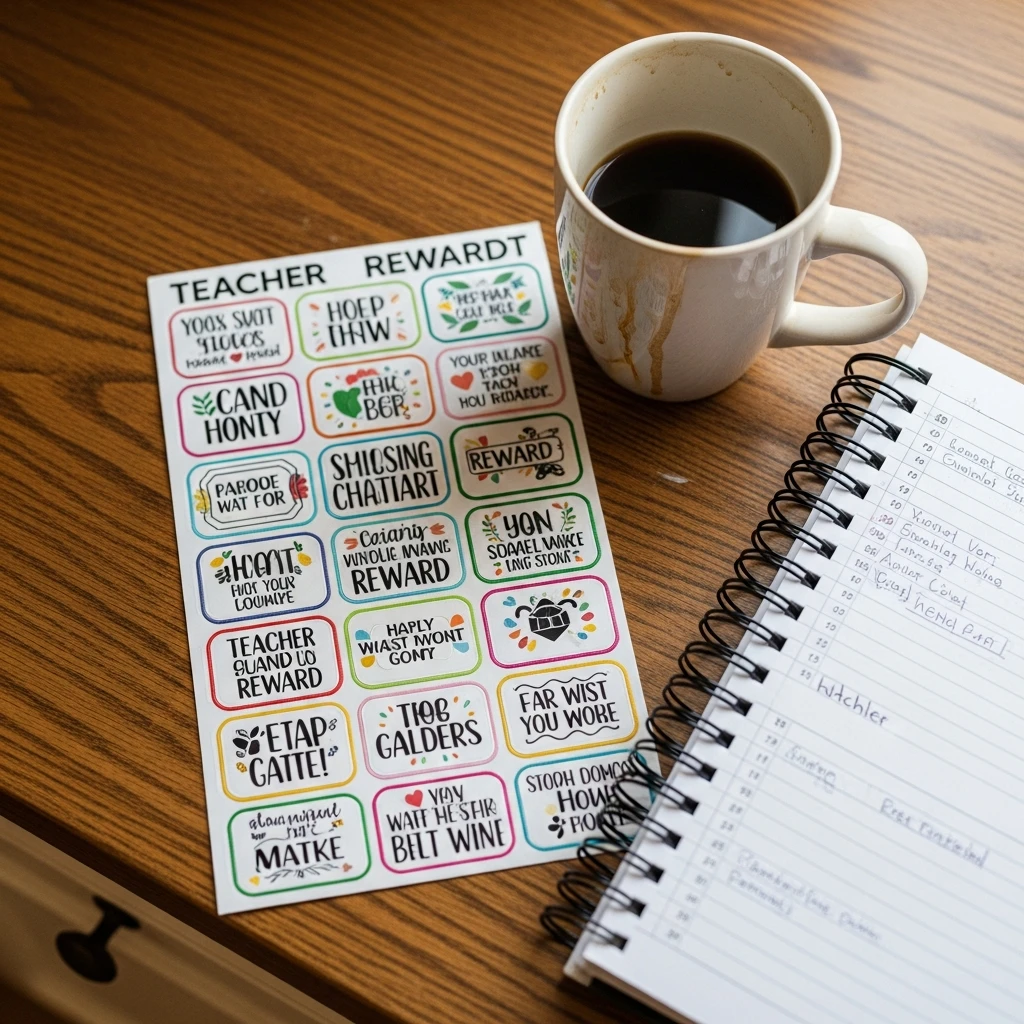 Custom Teacher Reward Stickers - 50 Budget-Friendly Teacher Valentine Gifts for a Cozy, Beautiful Classroom