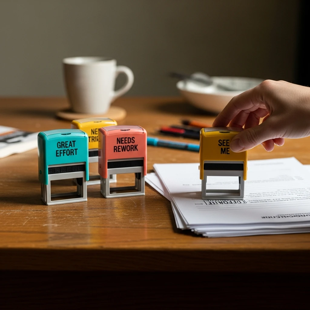 Simple Grading Stamp Set - 50 Budget-Friendly Teacher Valentine Gifts for a Cozy, Beautiful Classroom