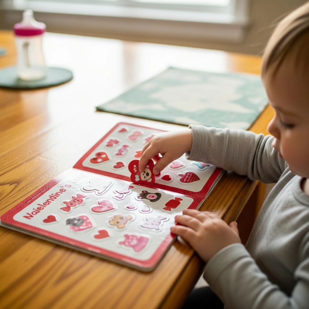 Reusable Valentine Sticker Sets - 50 Cozy & Simple Toddler Valentine's Day Gifts That Are Totally Budget-Friendly