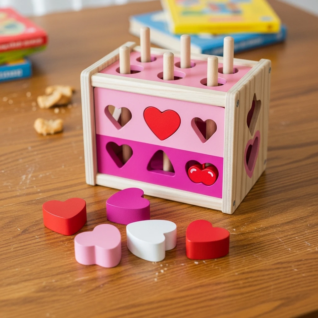 Heart Shape Sorter - 50 Cozy & Simple Toddler Valentine's Day Gifts That Are Totally Budget-Friendly
