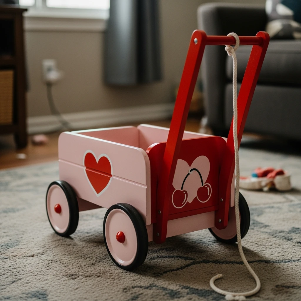 Pull-Along Heart Wagon - 50 Cozy & Simple Toddler Valentine's Day Gifts That Are Totally Budget-Friendly