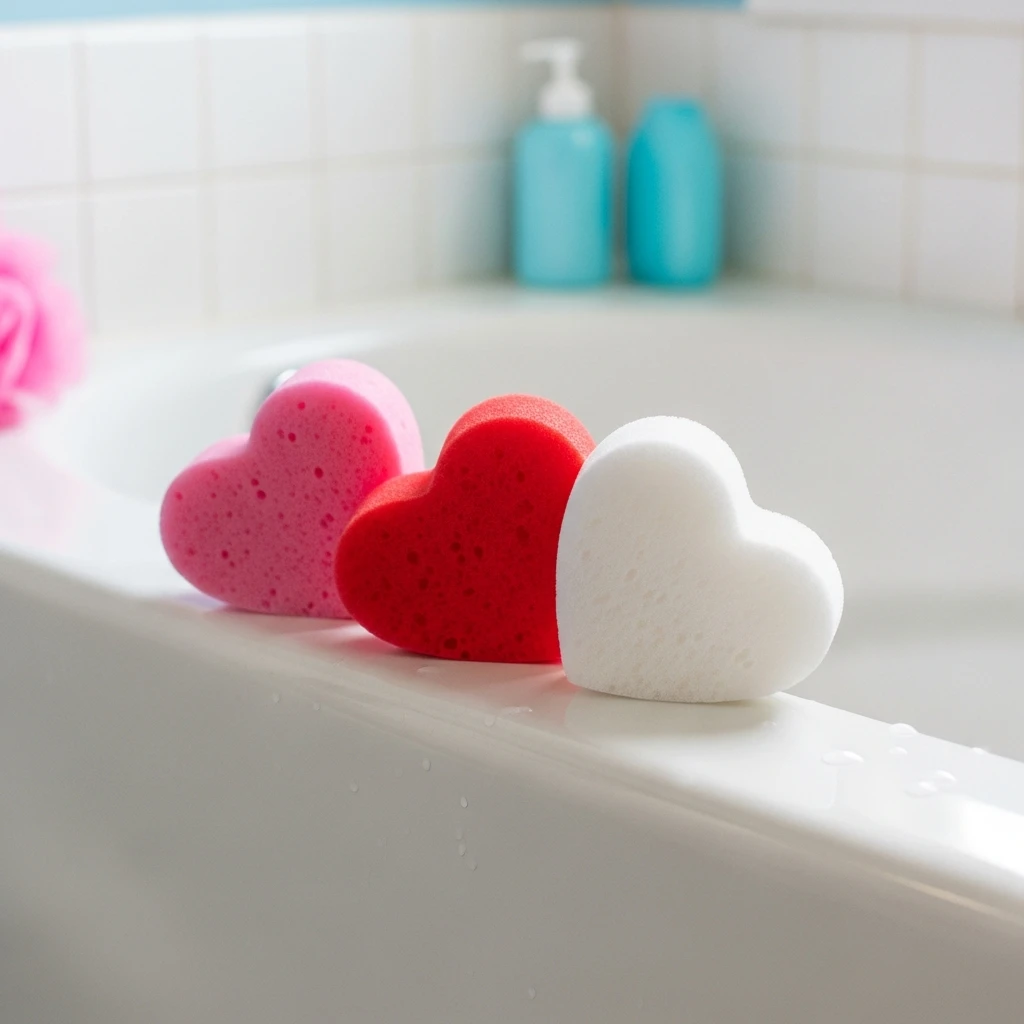 Heart Bath Sponges - 50 Cozy & Simple Toddler Valentine's Day Gifts That Are Totally Budget-Friendly
