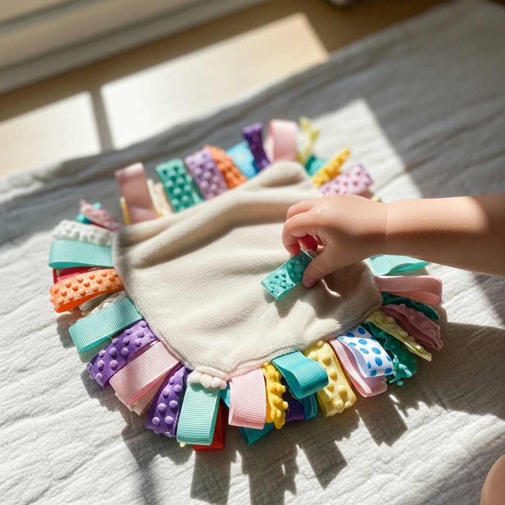 Sensory Tag Comfort Blanket - 50 Cozy & Simple Toddler Valentine's Day Gifts That Are Totally Budget-Friendly