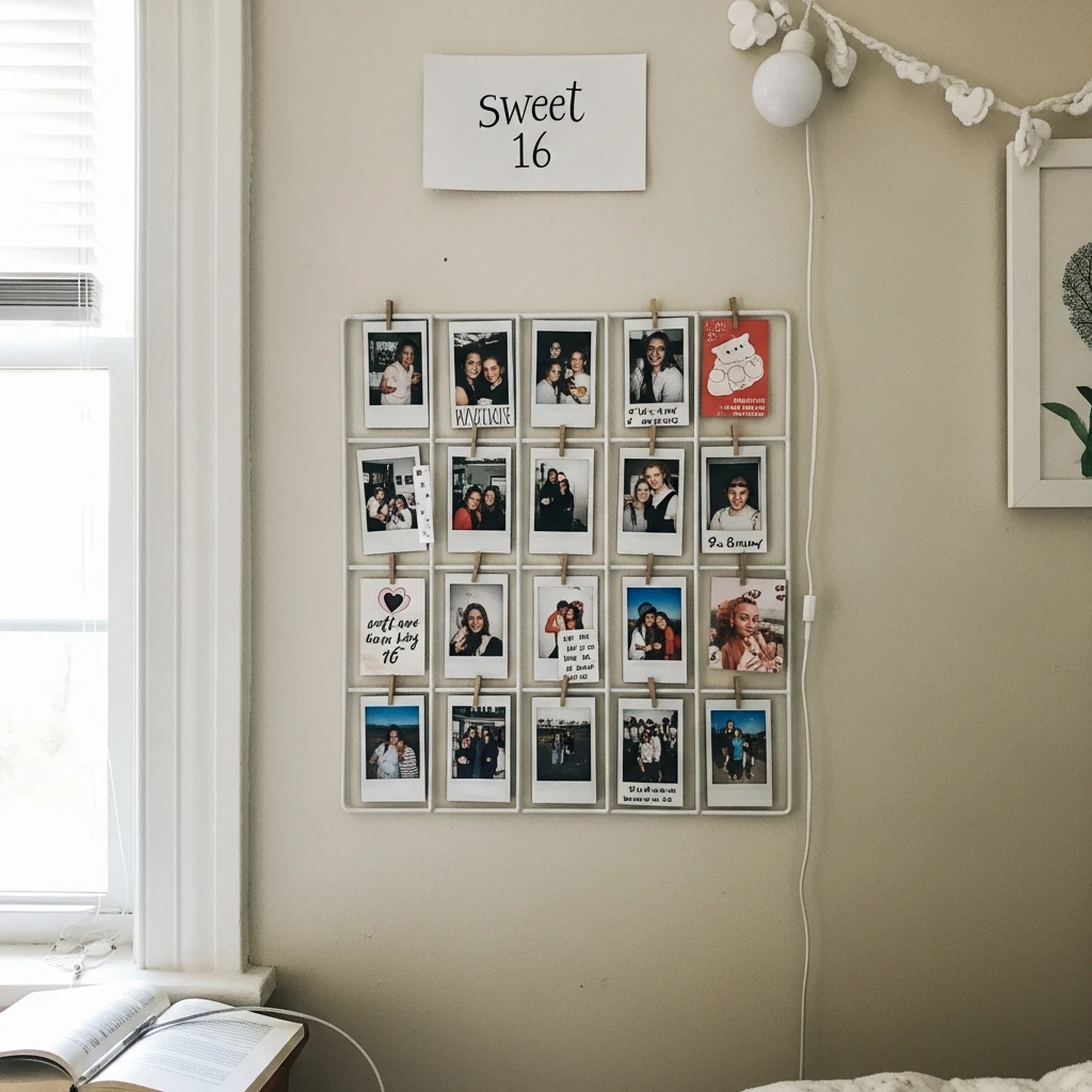 Wall Photo Grid - Beautiful Sweet 16 Gift Ideas That Feel Grown-Up and Budget-Friendly