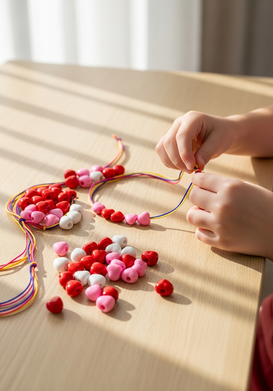 Beaded Heart Necklaces - 50 Valentines Party Ideas for Kids That Are Super Fun