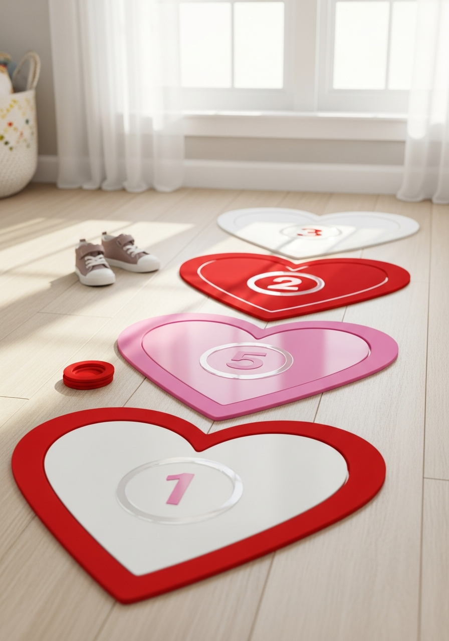 Heart Hopscotch Path - 50 Valentines Party Ideas for Kids That Are Super Fun