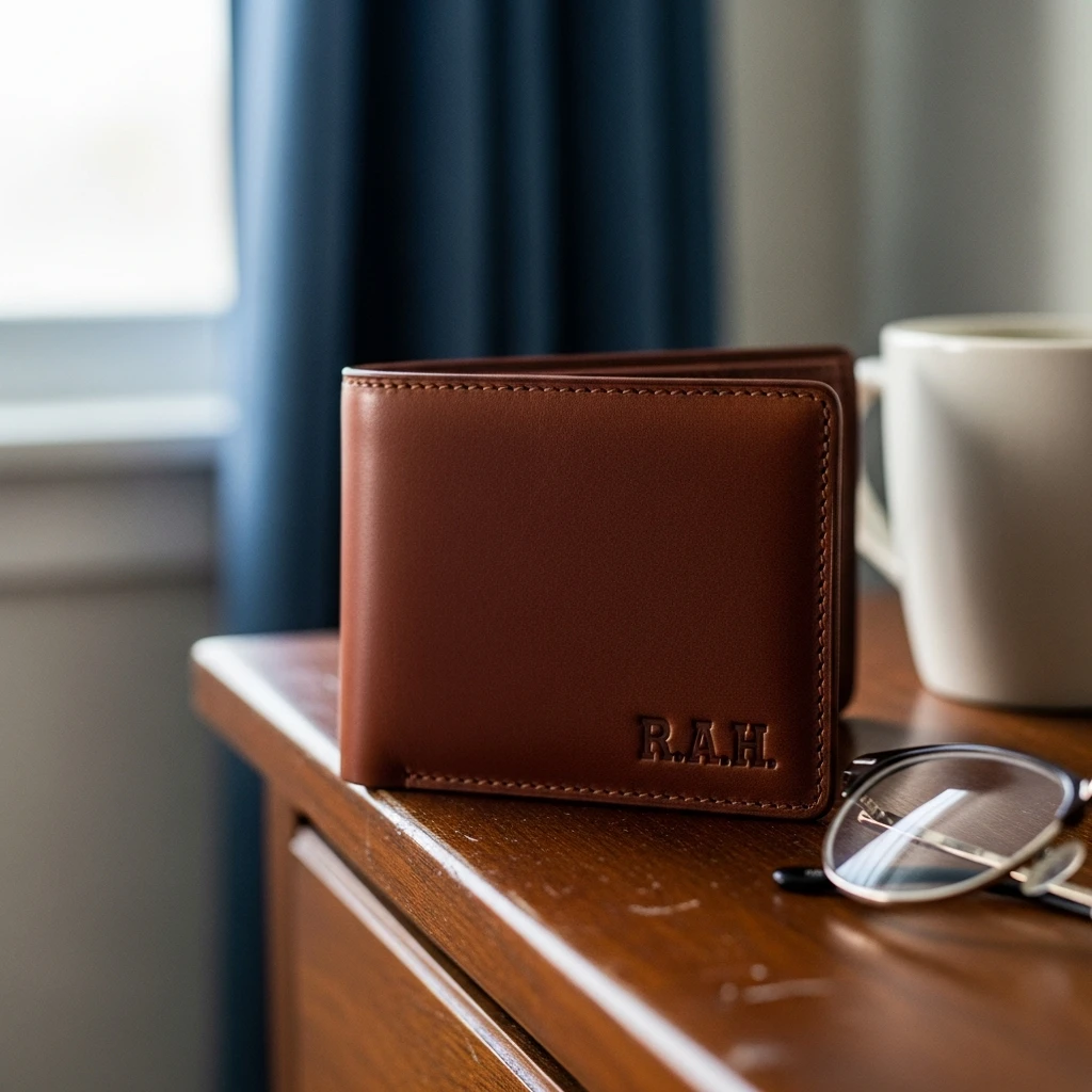 Classic Personalized Leather Wallet - 50 Beautiful Birthday Gift Ideas for Dad (Budget-Friendly Picks!)