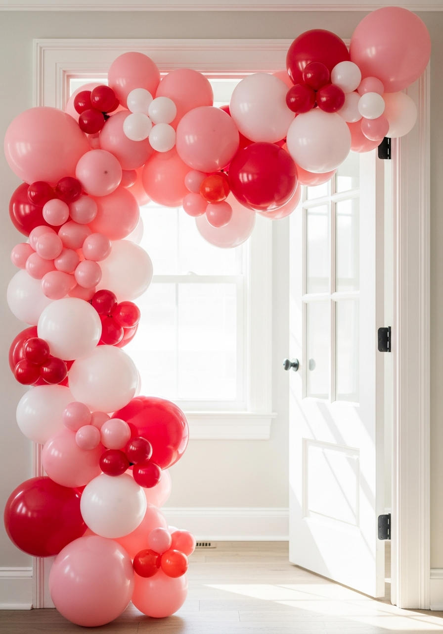 Heart Balloon Arch - 50 Galentines Party Decorations DIY Ideas Your Besties Will Love