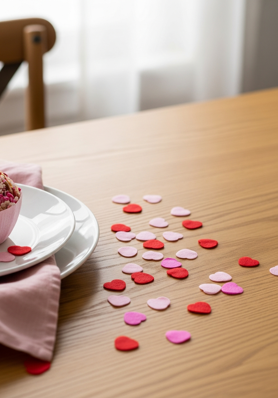 Heart Confetti Scatter - 50 Galentines Party Decorations DIY Ideas Your Besties Will Love