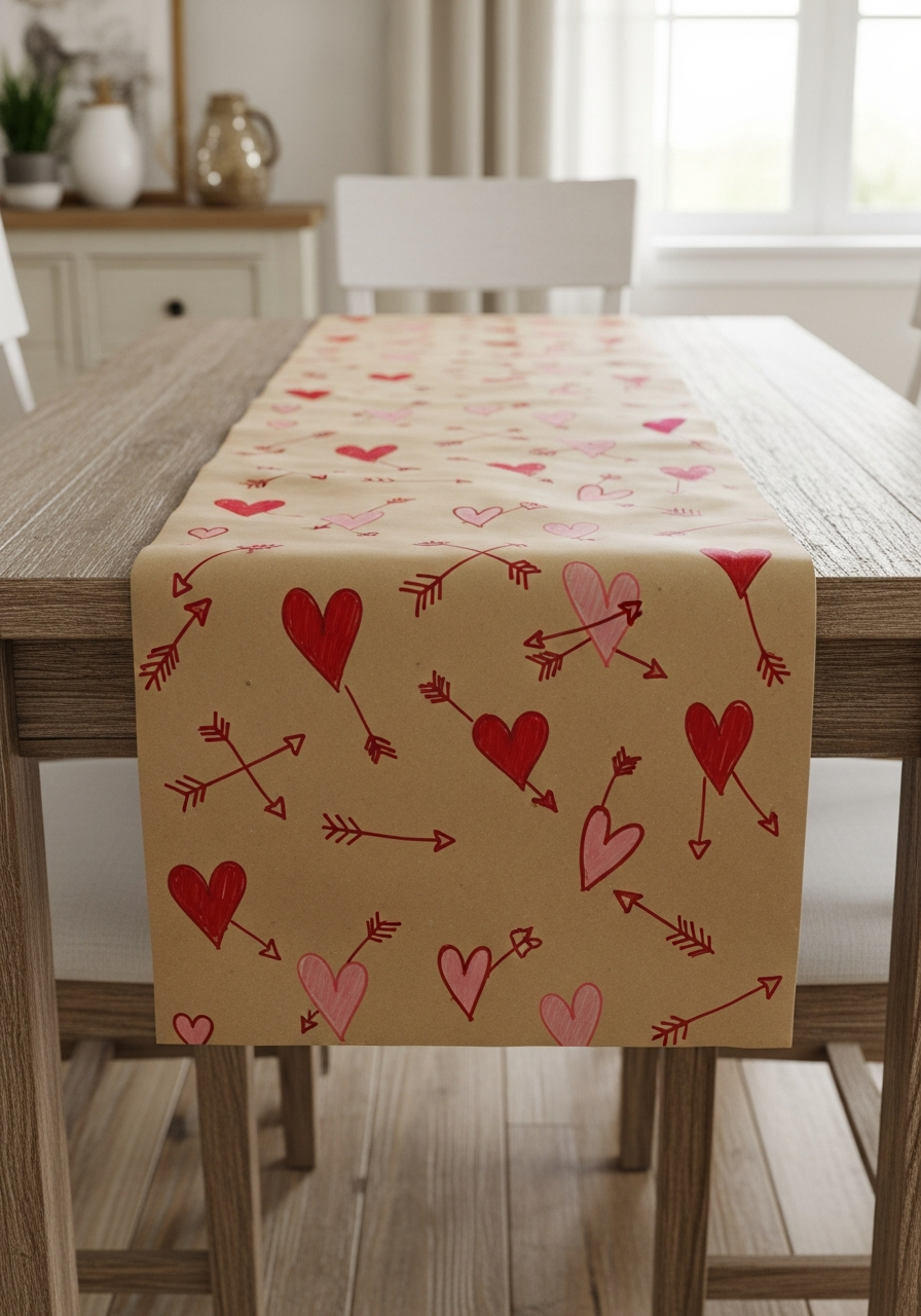 Kraft Paper Runner - 50 Galentines Party Decorations DIY Ideas Your Besties Will Love