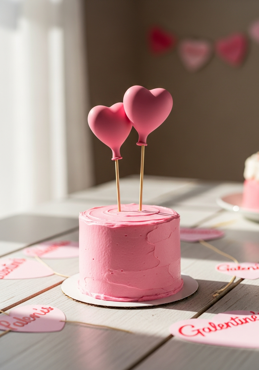 Heart Balloon Cake Topper - 50 Galentines Party Decorations DIY Ideas Your Besties Will Love